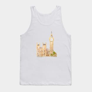 London Big Ben  palace of Westminster watercolor painting Tank Top